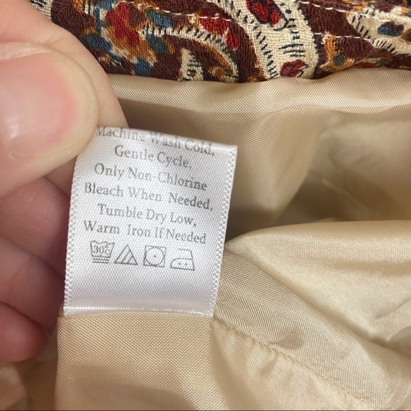 VINTAGE COLDWATER CREEK Ethnic Paisley Print Zip-Up Jacket Large Batik - Picture 13 of 14